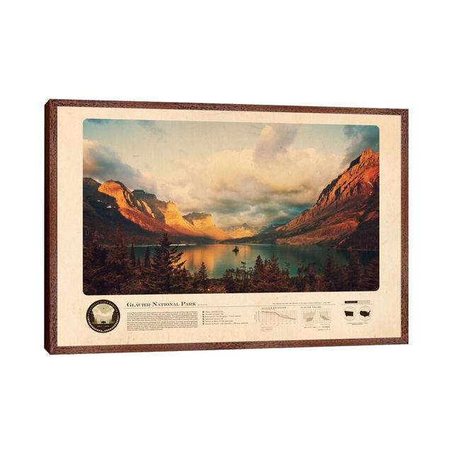 Glacier National Park - Floater Frame Print on Canvas Union Rustic Frame Option: Brown Framed, Size: 101.6cm H x 152.4cm W x 3.81cm D on Productcaster.