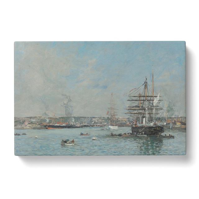 Ship in Le Havre by Eugene Boudin - Wrapped Canvas Painting East Urban Home Size: 35cm H x 50cm W x 3cm D on Productcaster.