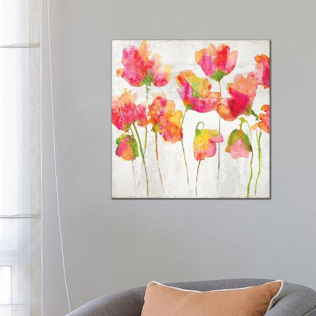 Gathering In Pink I by Vanessa Austin - Wrapped Canvas Print Rosalind Wheeler Size: 66.04cm H x 66.04cm W x 1.91cm D on Productcaster.