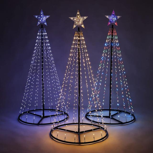 Star Tree Rope Lights The Seasonal Aisle Colour: Warm White, Size: 213.4cm H x 35cm W x 35cm D on Productcaster.