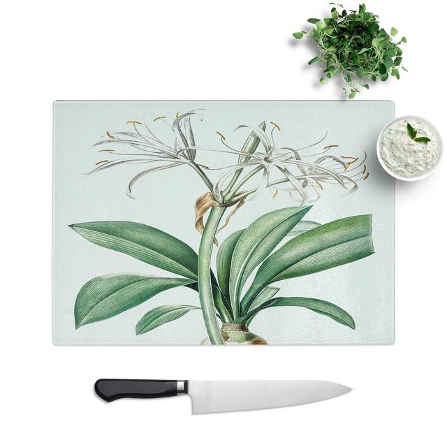 Tempered Glass Spider Lily Flowers by Pierre-Joseph Redoute Chopping Board East Urban Home Size: 28.5 cm W x 20 cm L on Productcaster.