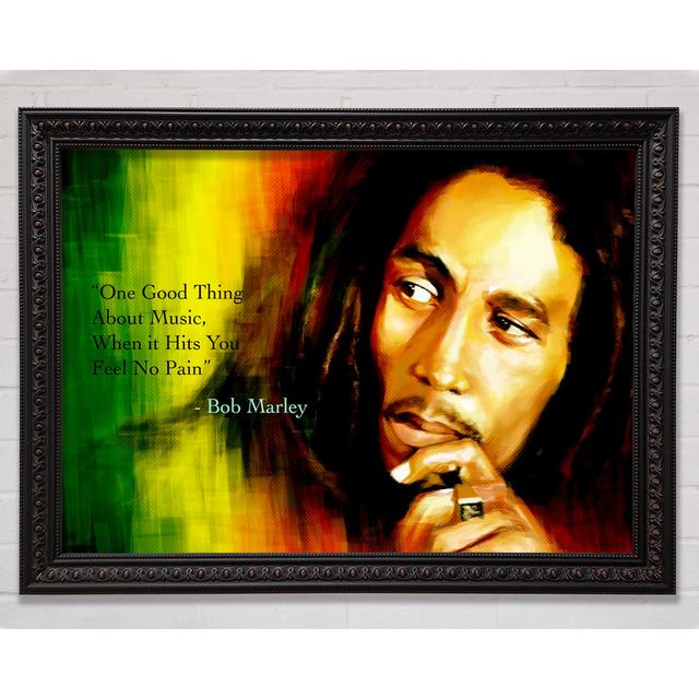 Music Quote Bob Marley Feel No Pain - Single Picture Frame Art Prints Bright Star Size: 21cm H x 29.7cm W on Productcaster.