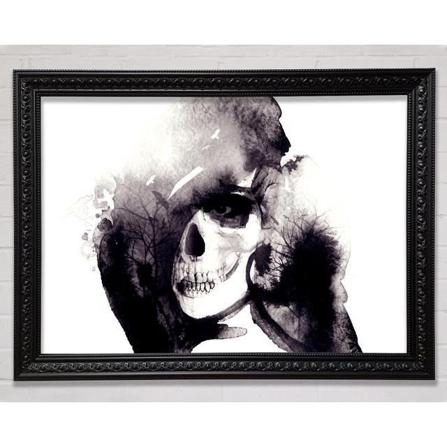 The Water Splash Skull Happy Larry Size: 21cm H x 29.7cm W x 3cm D, Format: Black Framed Paper on Productcaster.