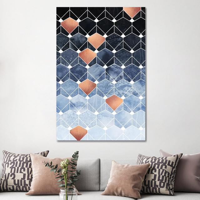 Copper Diamonds, Rectangular by Elisabeth Fredriksson - Wrapped Canvas Print Metro Lane Size: 152.4cm H x 101.6cm W x 3.81cm D on Productcaster.