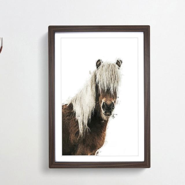 Icelandic Horse - Picture Frame Painting Print East Urban Home Frame Option: Walnut Framed, Size: 65cm H x 48cm W x 2cm D on Productcaster.