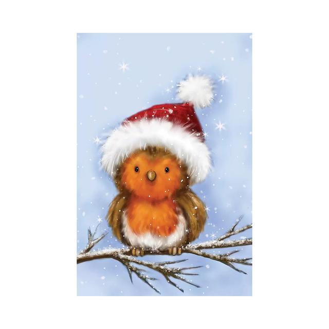 Robin by MAKIKO - Wrapped Canvas Painting The Seasonal Aisle Size: 45.72cm H x 30.48cm W x 1.91cm D on Productcaster.