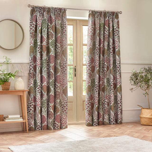 Almund Polyester Room Darkening Pencil Pleat Curtain Pair Marlow Home Co. Panel Size: Width 229 x Drop 229 cm, Curtain Colour: Red on Productcaster.