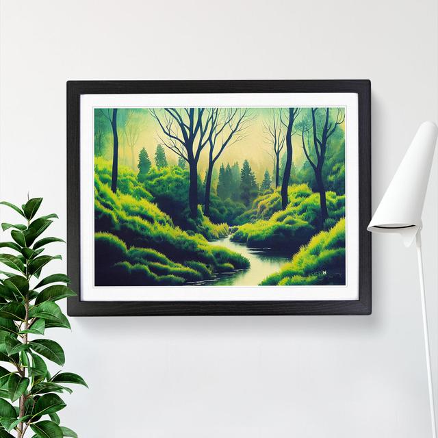 Sumer Forest Stream - Picture Frame Graphic Art Alpen Home Frame Colour: Black Framed, Size: 25cm H x 34cm W x 2cm D on Productcaster.