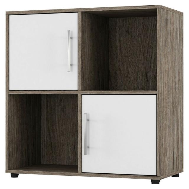 Bernnadette Bookcase 17 Stories Colour: Oak/White Gloss on Productcaster.