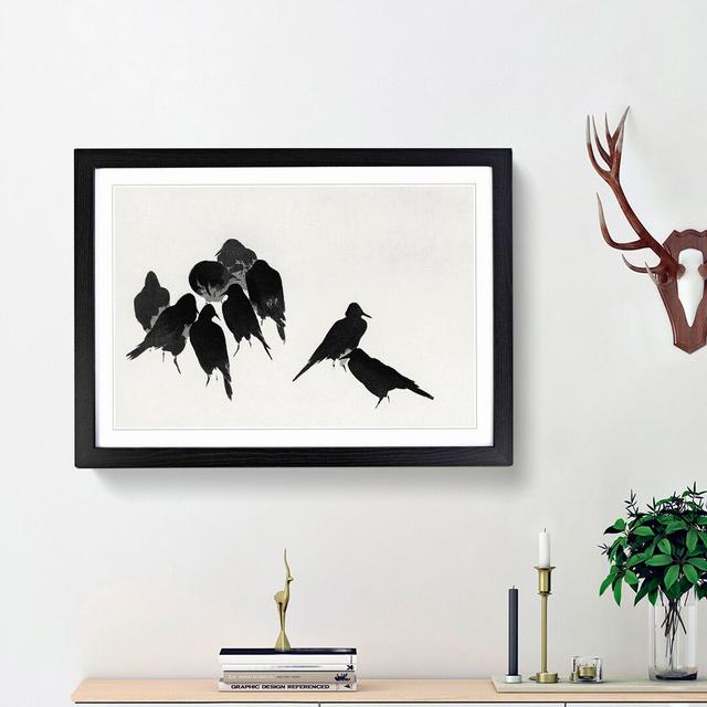 The Japanese Crows by Watanabe Seitei - Picture Frame Painting Print East Urban Home Size: 36cm H x 48cm W x 2cm D, Frame Option: Black Framed on Productcaster.