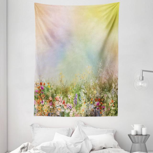 Wandbehang Cosmos Daisy Cornflower Wildflower Dandelion in Floral Meadow Drawing of Nature East Urban Home Größe: 200 cm H x 150 cm B on Productcaster.