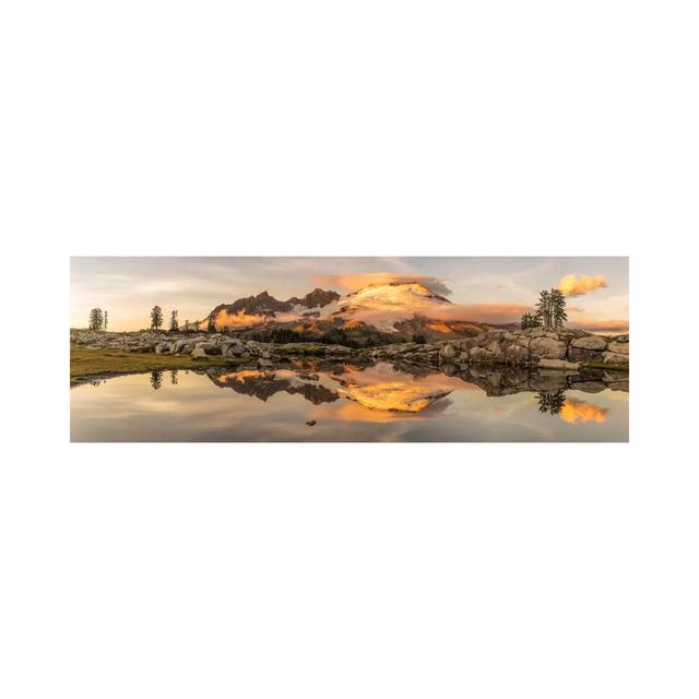 Mt. Baker Sunrise, Washington State by Jim Nilsen - Wrapped Canvas Panoramic Print Union Rustic Size: 30.48cm H x 91.44cm W x 1.905cm D on Productcaster.