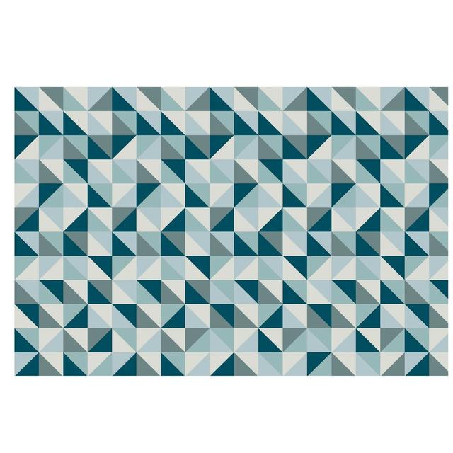 Blue Triangle Semi-Gloss Wallpaper Roll East Urban Home Size: 3.36m x 225cm, Material quality: Premium (150g/m²) on Productcaster.