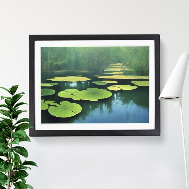 Pleasing Pond - Picture Frame Graphic Art Marlow Home Co. Format: Black Framed, Size: 46cm H x 64cm W x 2cm D on Productcaster.