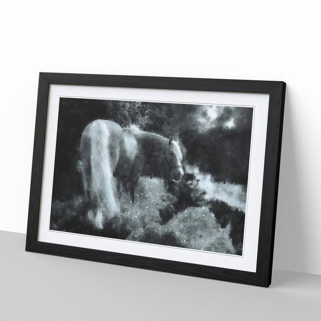 Lone Horse - Picture Frame Graphic Art East Urban Home Frame Option: Black Framed, Size: 36cm H x 48cm W x 2cm D on Productcaster.