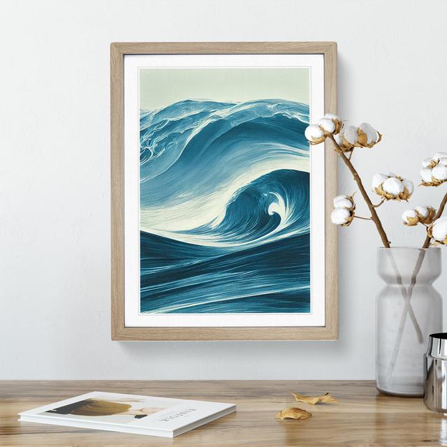 Wave Of The Ocean No.4 House of Hampton Frame Colour: Oak Framed, Size: 64cm H x 46cm W x 2cm D on Productcaster.