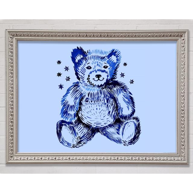 Blue Teddy Bear Stars - Print Bright Star Size: 42cm H x 59.7cm W x 3cm D on Productcaster.