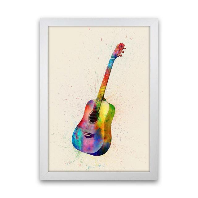 Acoustic Guitar by Michael Tompsett - Print Ebern Designs Size: 34cm H x 25cm W x 3cm D, Format: White Framed on Productcaster.