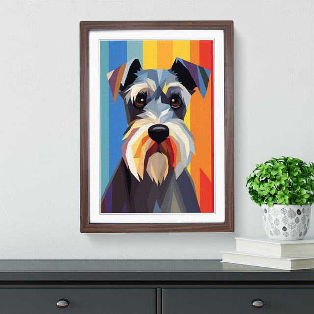 Schnauzer Minimalism No.2 - Single Picture Frame Print on Wood Marlow Home Co. Format: Walnut Framed, Size: 46cm H x 34cm W x 2cm D on Productcaster.