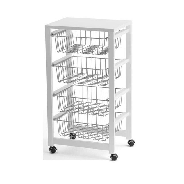 Ruthar Serving Cart August Grove Frame Finish: White on Productcaster.