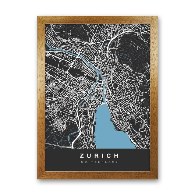 Zurich - Graphic Art Borough Wharf Format: Brown Paper, Size: 88cm H x 64cm W x 3cm D on Productcaster.