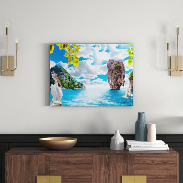 Leinwandbild Traumhafte Urlaubslandschaft East Urban Home Größe: 80 cm H x 120 cm B on Productcaster.