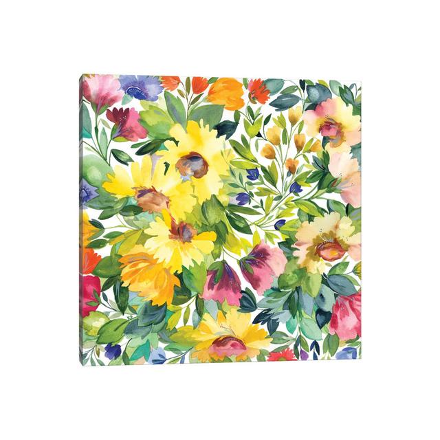 Lydia's Garden by Kim Parker Wrapped Canvas Square Painting Print on Canvas ClassicLiving Size: 45.72cm H x 45.72cm W x 3.81cm D on Productcaster.