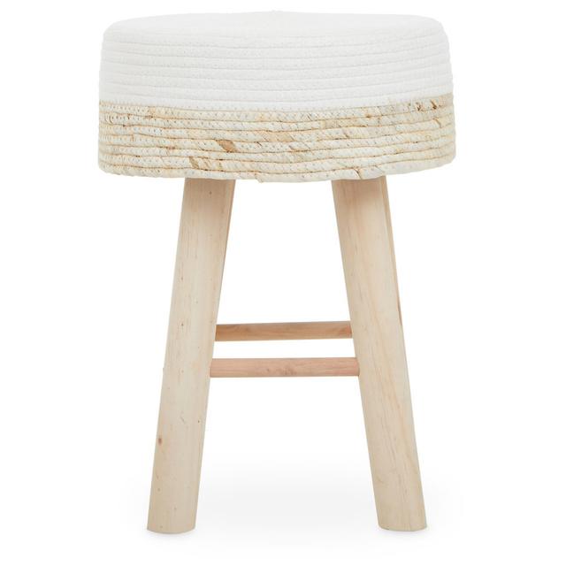 Berryville Hocker in Natur und Weiß House of Hampton on Productcaster.