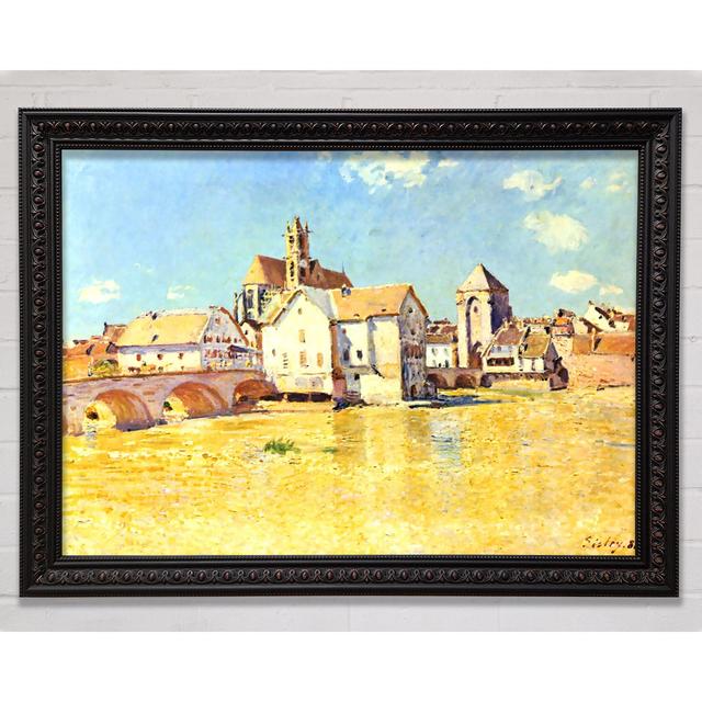 Sisley Bridge Of Moret In Morning Sun - Single Picture Frame Art Prints August Grove Size: 29.7cm H x 42cm W x 3cm D, Format: Black Framed Wood on Productcaster.