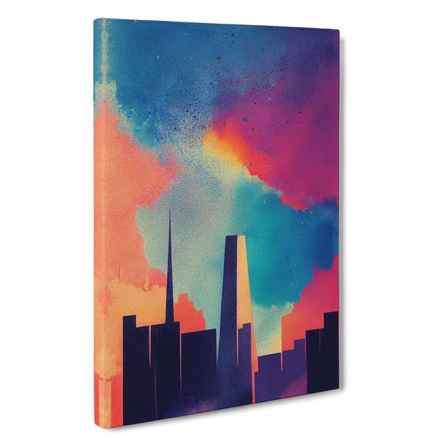 XC1022-1445X City Skyline Watercolour No.1 - Wrapped Canvas Print Metro Lane Size: 50cm H x 35cm W x 3cm D on Productcaster.