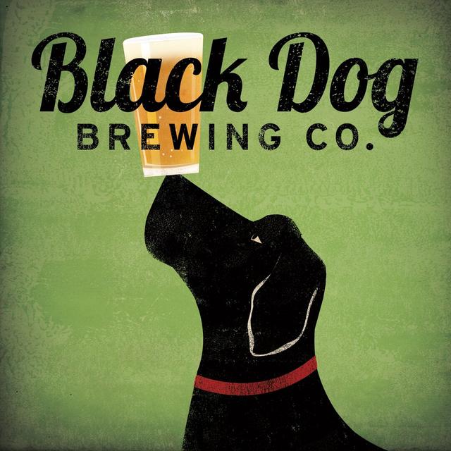 Black Dog Brewing Co on Green by Ryan Fowler - Wrapped Canvas Advertisement Print Happy Larry Size: 30cm H x 30cm W x 3.8cm D on Productcaster.