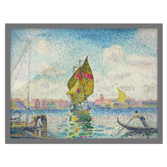 Sailboats on the Giudecca by Henri Edmond Cross - Picture Frame Painting Longshore Tides Size: 30cm H x 40cm W x 2cm D, Frame Option: Grey Framed on Productcaster.