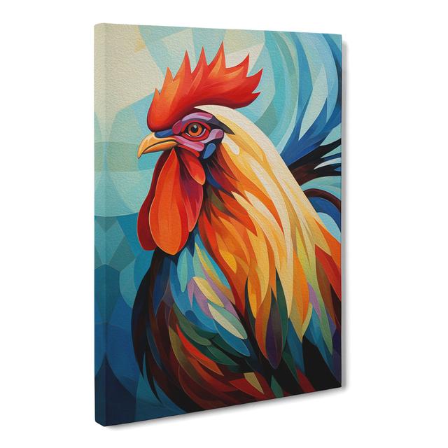 Rooster Cubism - Print Brambly Cottage Size: 50cm H x 35cm W x 3cm D on Productcaster.