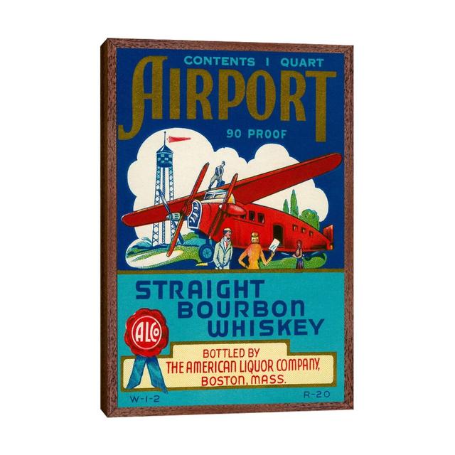 Airport Bourbon Whiskey - Print on Canvas Corrigan Studio Size: 66.04cm H x 45.72cm W x 3.81cm D, Format: Classic Brown Wood Framed on Productcaster.