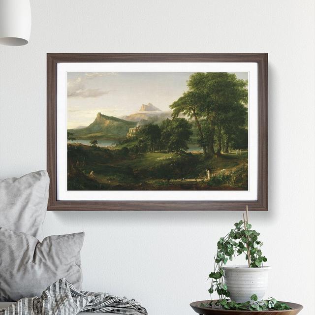 Arcadian by Thomas Cole - Picture Frame Painting East Urban Home Size: 48cm H x 65cm W x 2cm D, Frame Option: Walnut Framed on Productcaster.