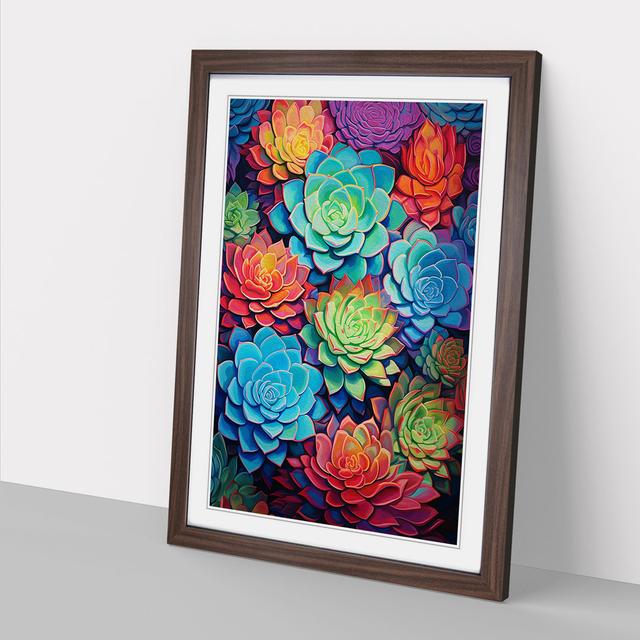 Succulent Expressionism - Single Picture Frame Art Prints on Wood Latitude Vive Frame Colour: Walnut, Size: 64cm H x 46cm W x 2cm D on Productcaster.