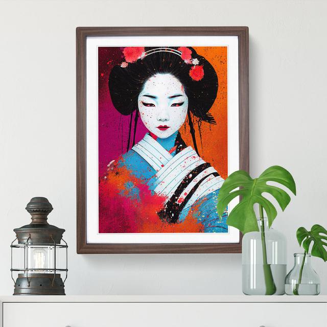 Geisha Splash No.1 - Single Picture Frame Painting Latitude Vive Frame Colour: Walnut, Size: 34cm H x 25cm W x 2cm D on Productcaster.