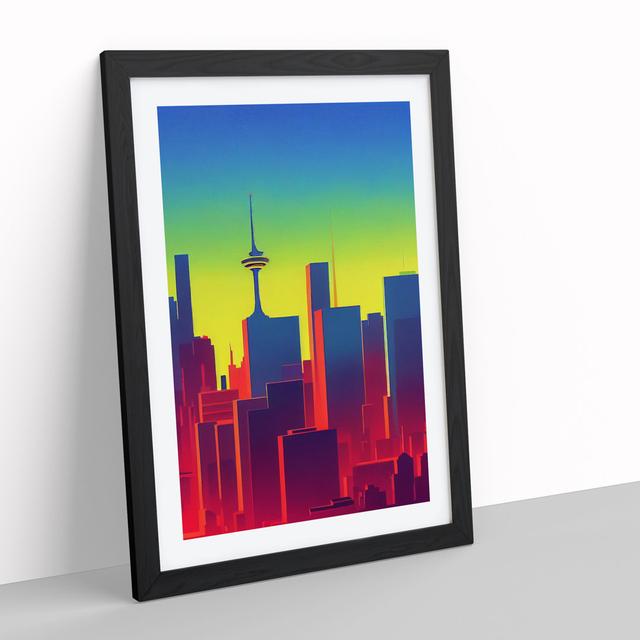 Contemporary City Skyline Abstract - Picture Frame Graphic Art 17 Stories Frame Colour: Black, Size: 34cm H x 25cm W x 2cm D on Productcaster.