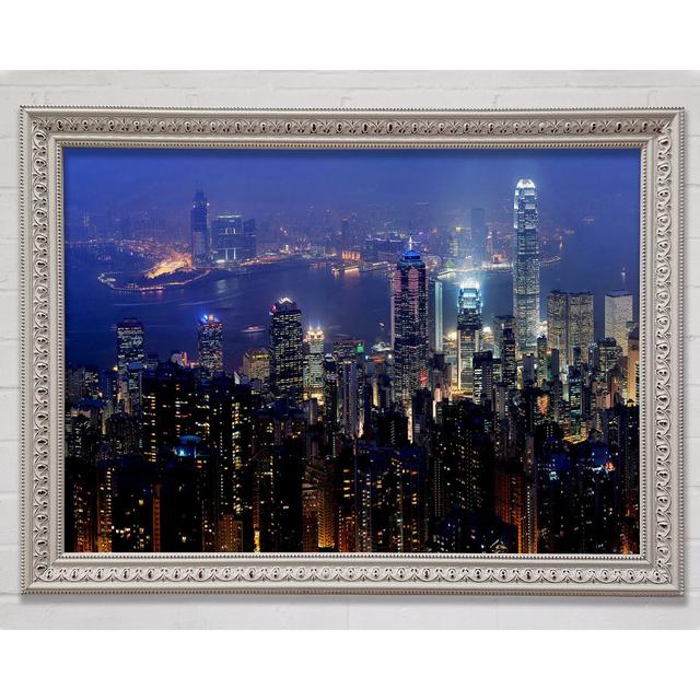 Hong Kong Harbour Night Mist - Single Picture Frame Art Prints Bright Star Size: 42cm H x 59.7cm W x 3cm D on Productcaster.