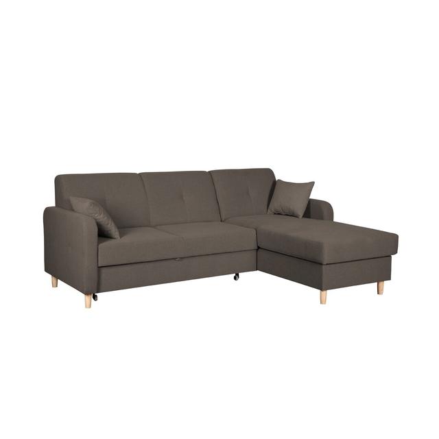 2 - Piece Upholstered Large Sectional Home & Haus Upholstery Colour: Brown, Orientation: Right Hand Facing on Productcaster.