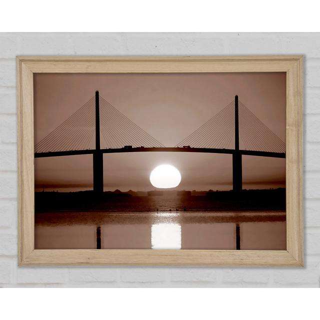 Distant Bridge Sundown Chocolate - Print Brayden Studio Size: 21cm H x 29.7cm W x 1.5cm D on Productcaster.