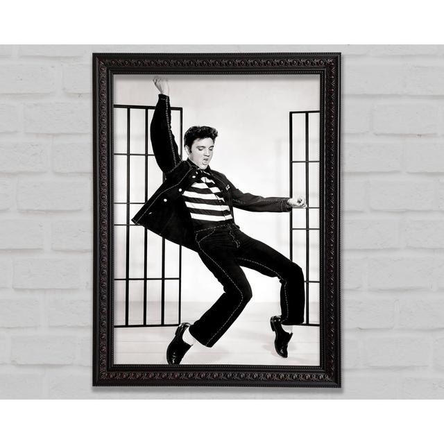 Elvis Jail House Rock B N W Framed Print Bright Star Size: 84.1cm H x 118.9cm W on Productcaster.