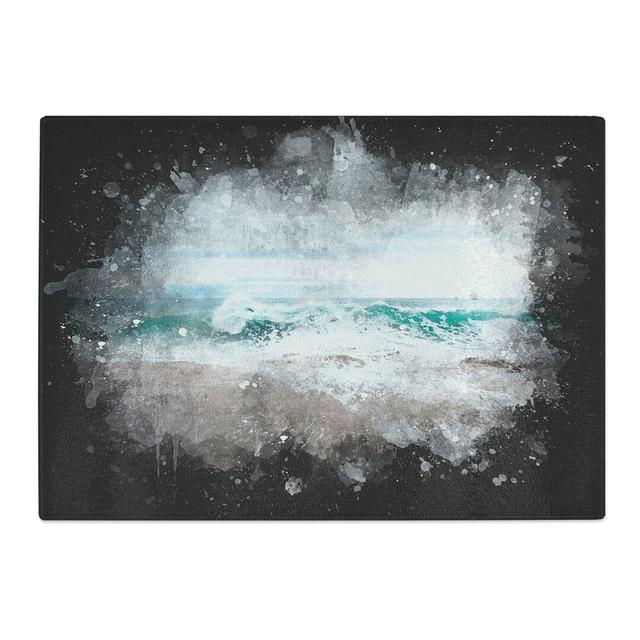 Tempered Glass Beach in Santa Cruz California Paint Splash Chopping Board East Urban Home Size: 28.5 cm x 39 cm on Productcaster.