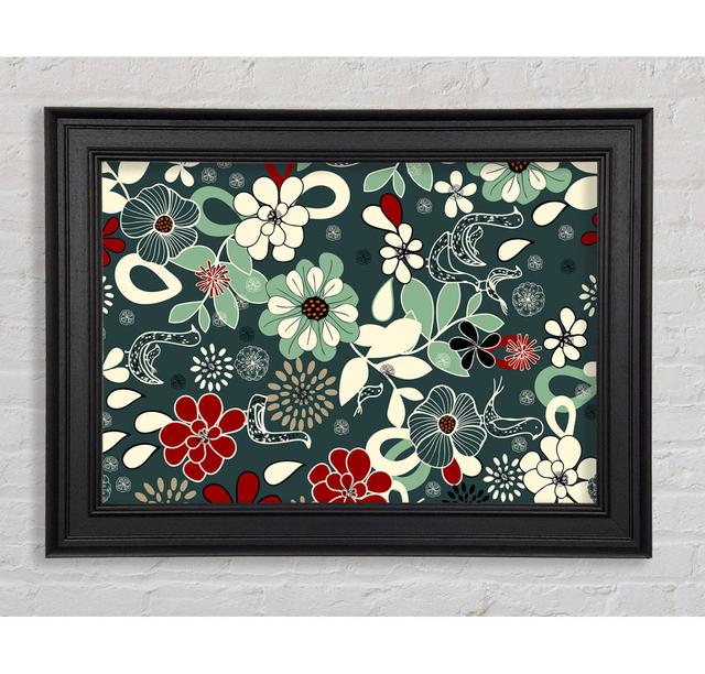 Flowers In Bloom Framed Print - Picture Frame Graphic Art on Canvas Rosalind Wheeler Size: 59.7cm H x 84.1cm W x 8cm D, Format: Black Framed Paper on Productcaster.