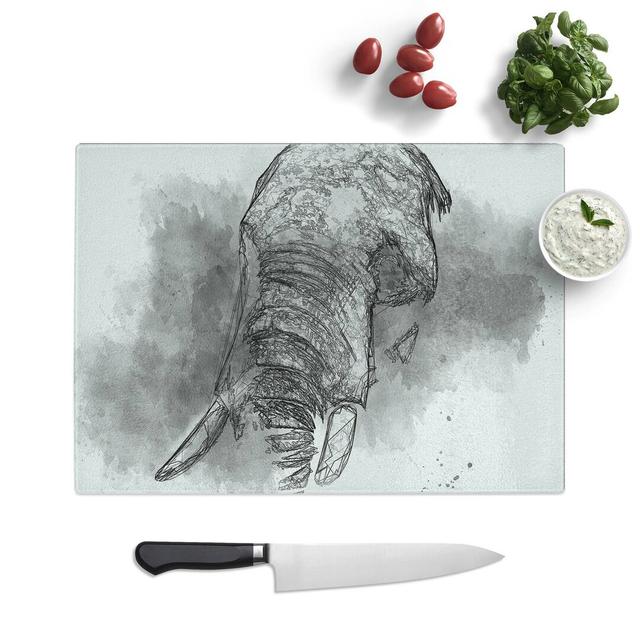 Tempered Glass African Elephant Chopping Board East Urban Home Size: 28.5 cm W x 20 cm L on Productcaster.