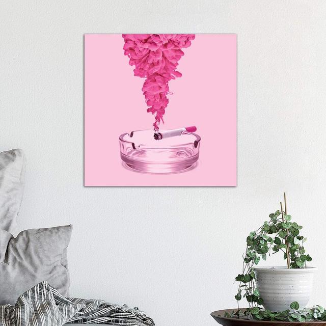 Pink Smoke by Paul Fuentes - Graphic Art Print on Canvas Latitude Run Frame Option: No Framed, Size: 45.72cm H x 45.72cm W x 1.91cm D on Productcaster.