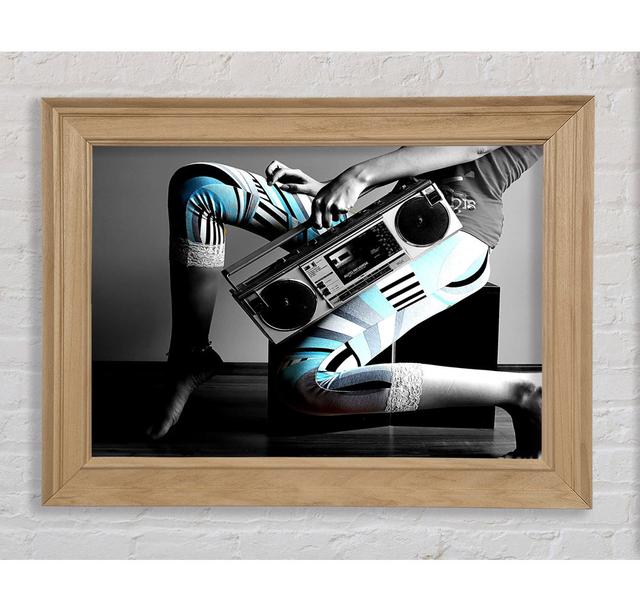 Girl And Tape Recorder Framed Print Bright Star Size: 84.1cm H x 142.2cm W on Productcaster.