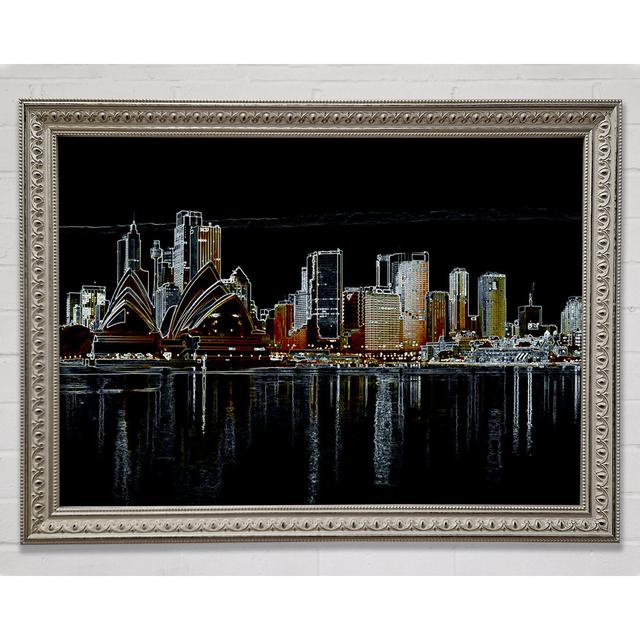 Sydney Skyline Opera House Psychedelic Framed Print Bright Star Size: 29.7cm H x 42cm W on Productcaster.