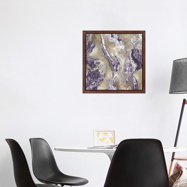 Onyx Amethyst by Danielle Carson - Floater Frame Painting on Canvas Ebern Designs Size: 93.98cm H x 93.98cm W x 3.81cm D, Frame Option: Brown on Productcaster.