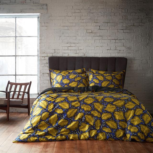 100% Cotton 200 TC 3 Piece Duvet Cover Set Ew by Edinburgh weavers Colour: Yellow/Blue, Size: Super King - 2 Standard Pillowcases on Productcaster.